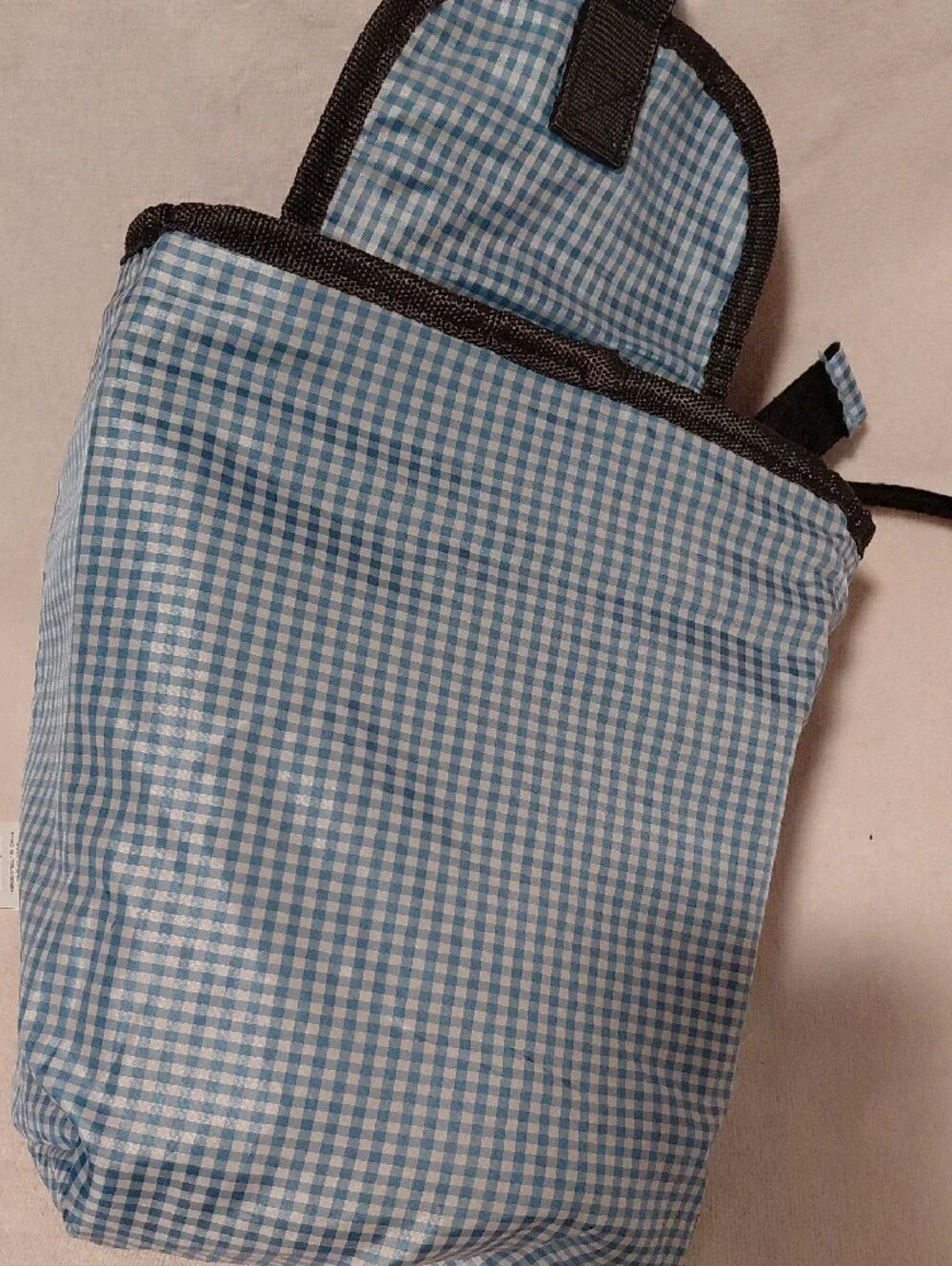 Dallmayr Dark Grey Waterproof Lined Felt Backpack W/ Blue Gingham Lining